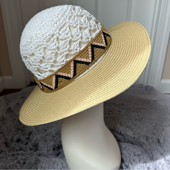 Intrend by MaxMara two-tones with zigzag decoration Hat Size: OS NWOT - Picture 3 of 12